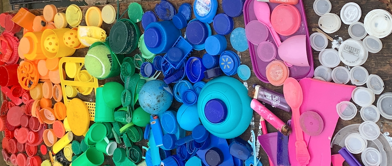 A variety of plastic items collected by one interviewee from several San Diego and Los Angeles beaches. Image courtesy of project interviewees.