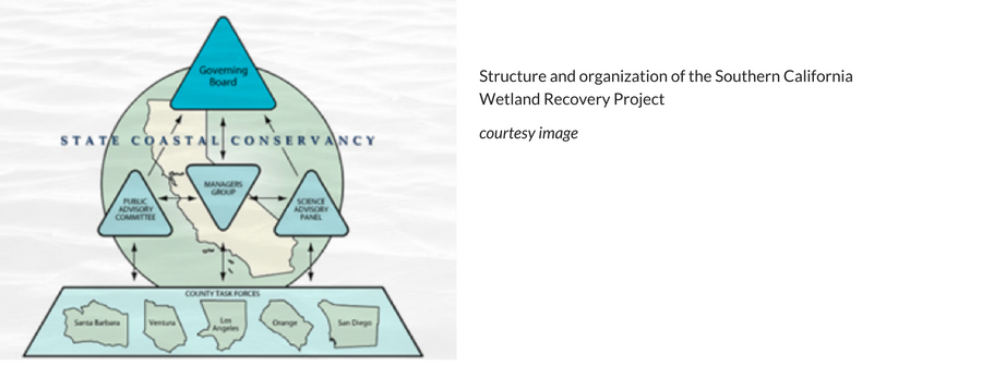 Graphic of structure and organization of SoCal Wetland Recovery Project