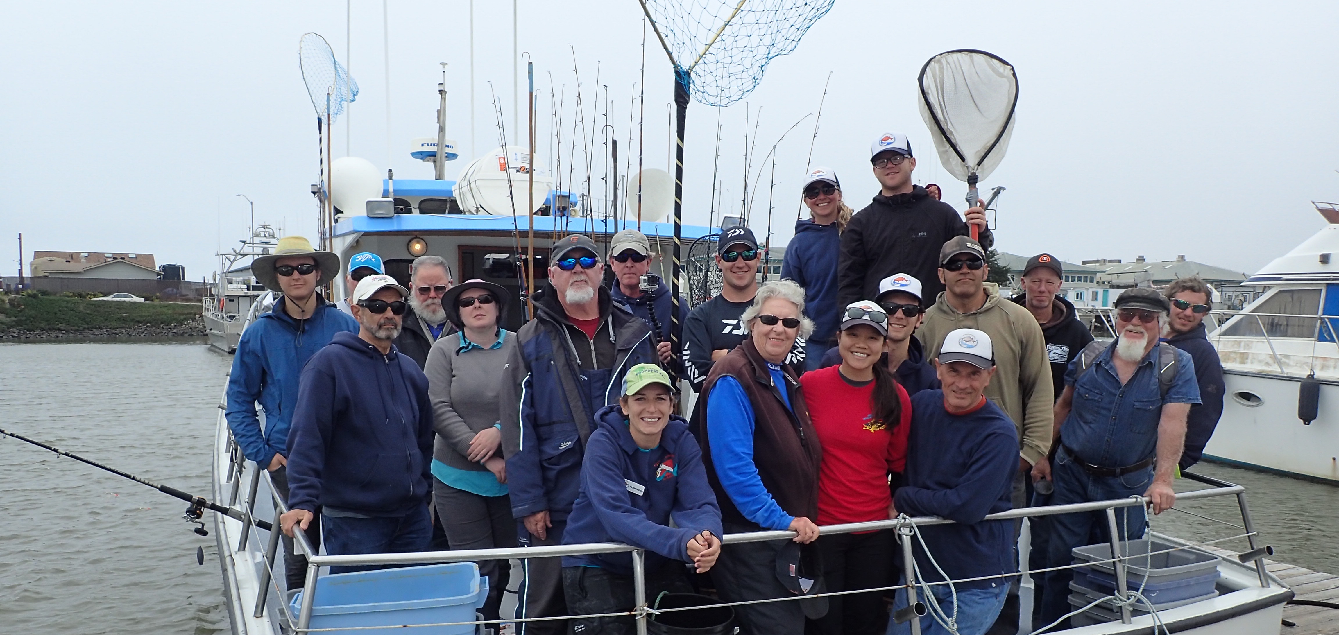 A group of community members joins the CCFRP scientists aboard the fishing boat Kahuna for a day on the Monterey Bay. 