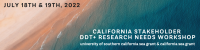 July 18th and 19th, 2022. California Stakeholder DDT+ Research Needs Workshop. Organized by University of Southern California Sea Grant and California Sea Grant.