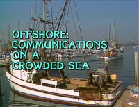 A fishing boat with the text: Offshore, Communications on a Crowded Sea