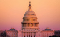 United States capitol at sunset