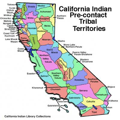 Map of California Indigenous Pre-contact Trbal Territories