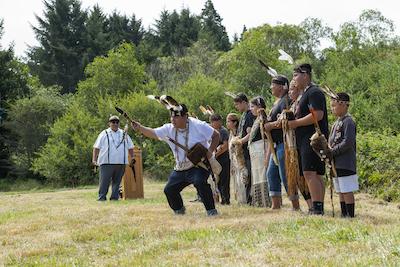 A group of tribal dancers performing