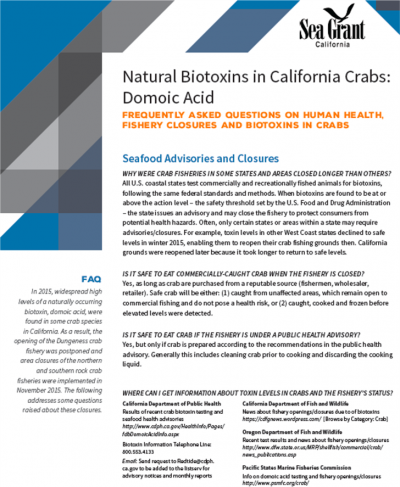 FAQ biotoxins in California crabs