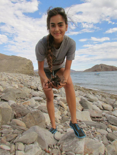 A photo of myself during my first ever research experience in Bahia de los Angeles as part of Ocean Discovery’s Bahia program.