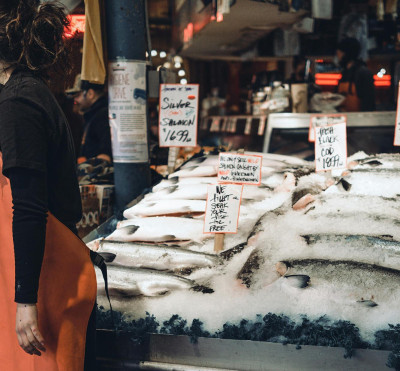 Seattle Fish Market fish on ice