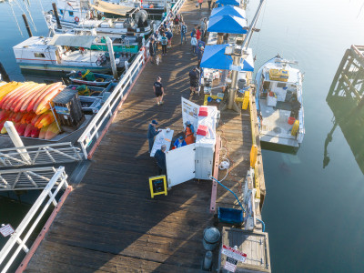 aerial view of santa barbara fishermen's market