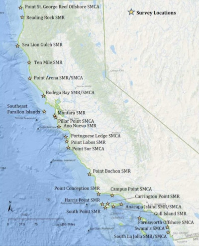 Marine protected areas selected for proposed long-term monitoring in 2025 and 2026.