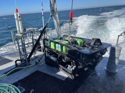 ROV Beagle heading to a survey site