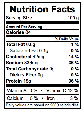 Sheep crab nutrition info