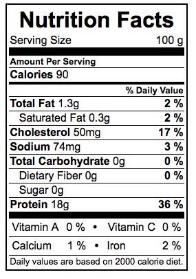 Vermilion rockfish nutrition info