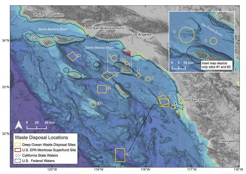 Map showing waste disposal sites. Photo credit/courtesy of: Karina Alvarez, USC Sea Grant.