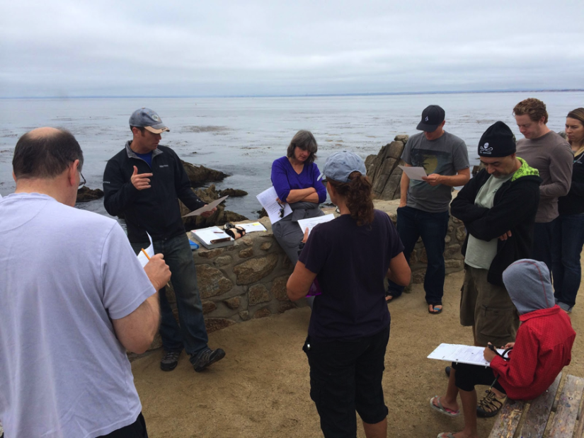 Instructor Dan Abbott explaining dive plan