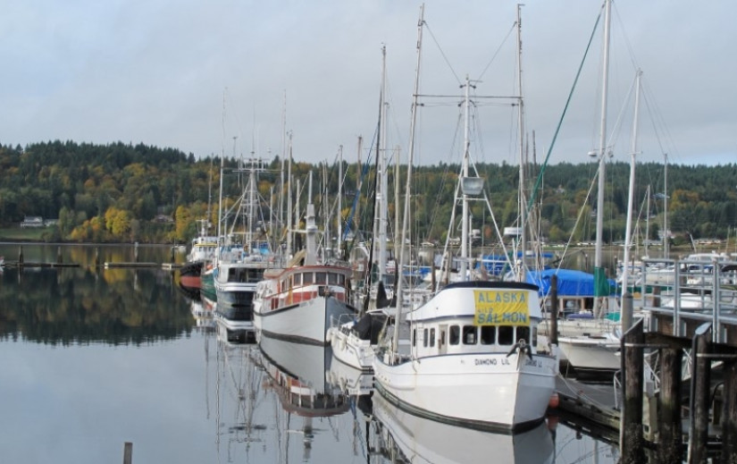 Fisherman boats at harbor