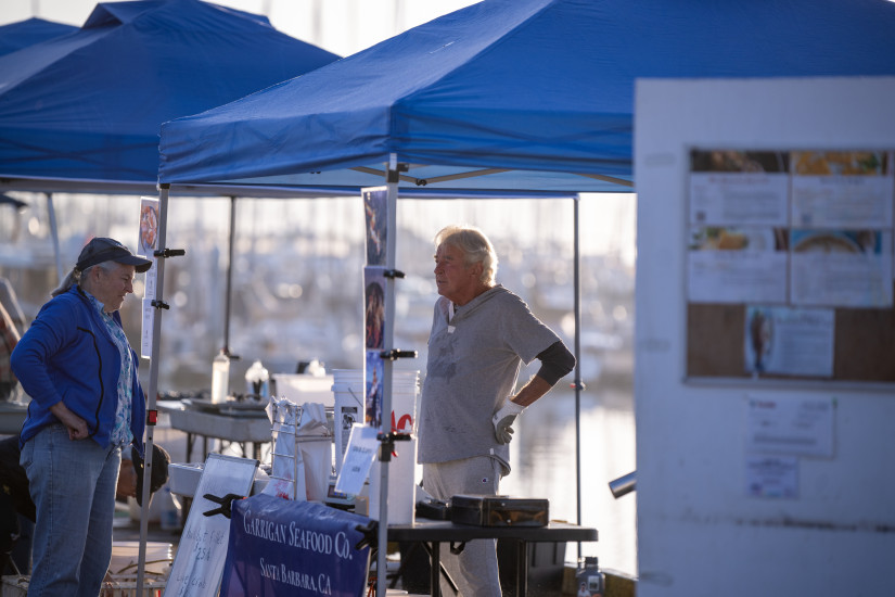 vendor booth at santa barbara fishermen's market 