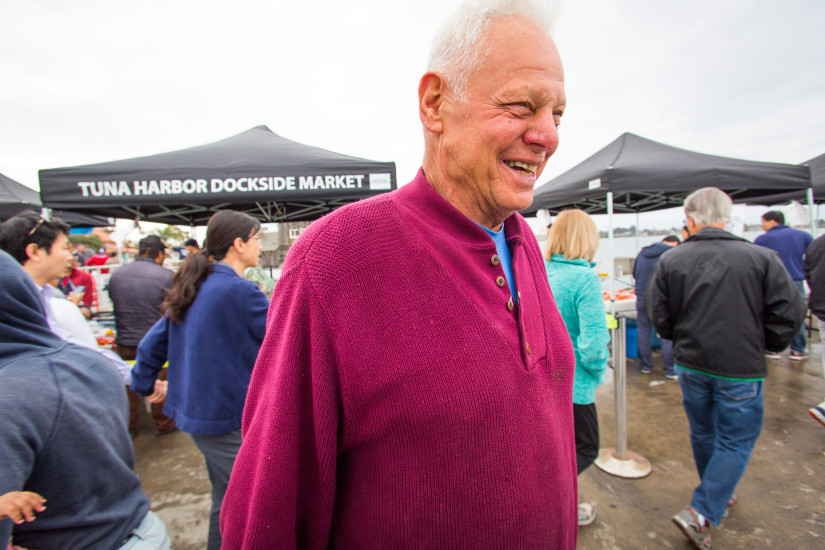 crowd at tuna harbor dockside market