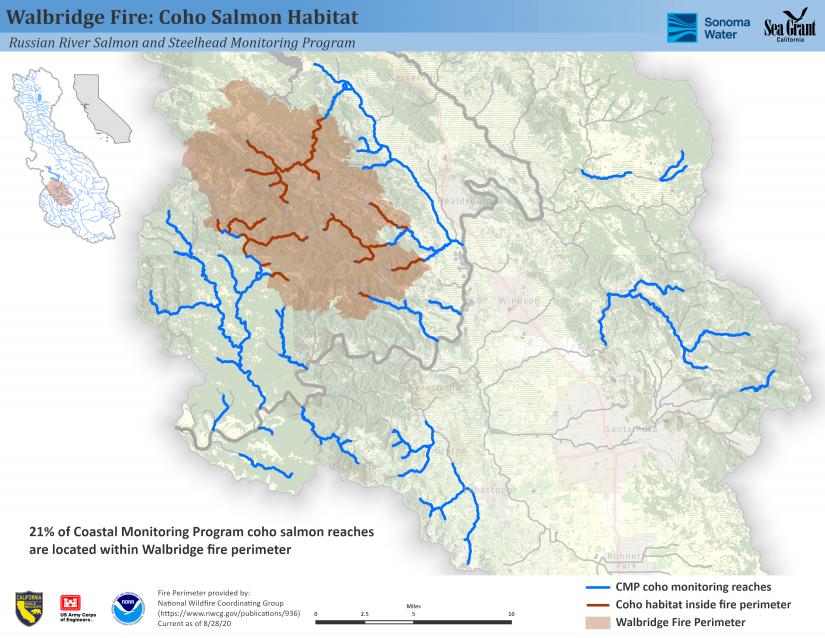 Walbridge Fire: Coho Salmon Habitat map